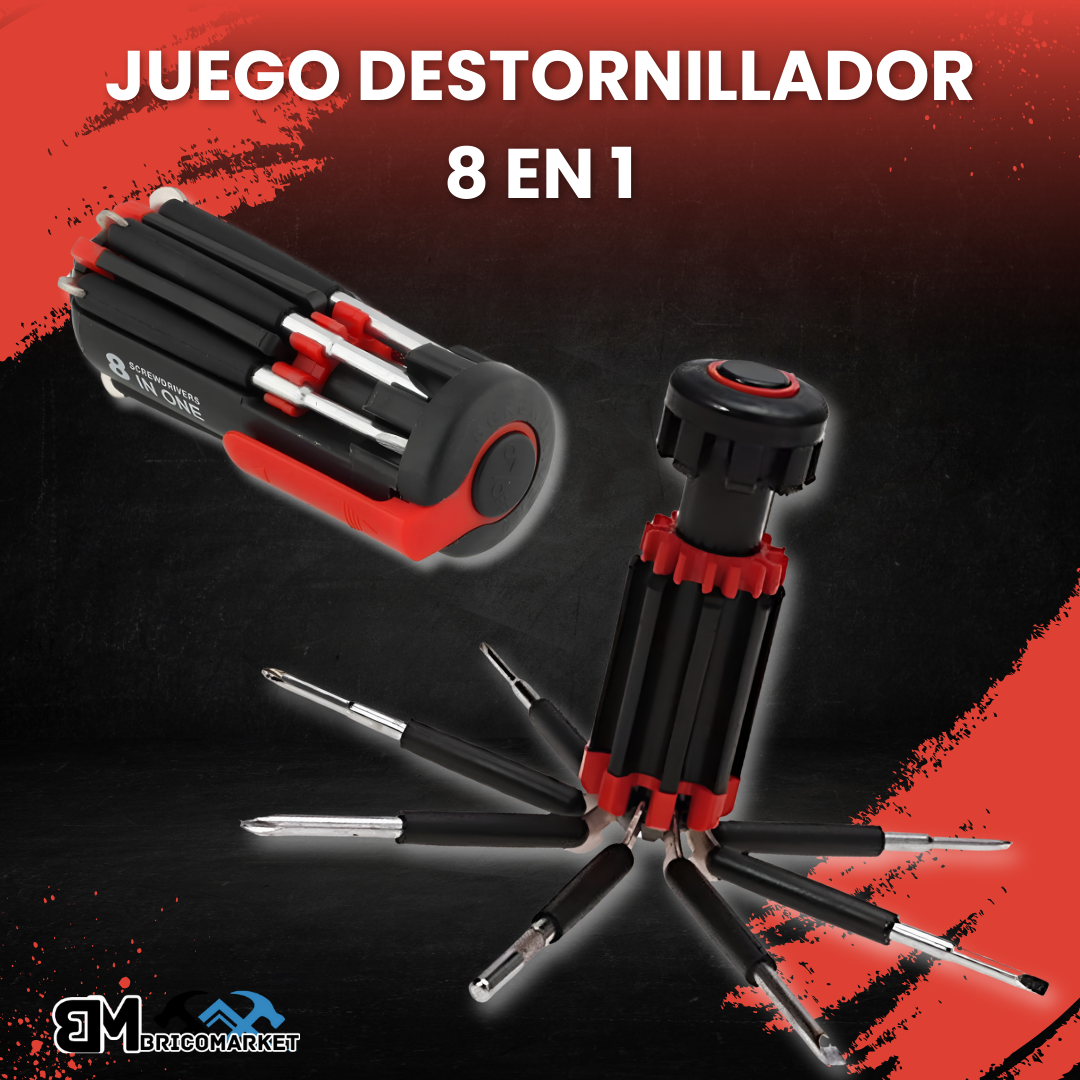 JUEGO DESTORNILLADOR 8 EN 1 BRICOMARKETS